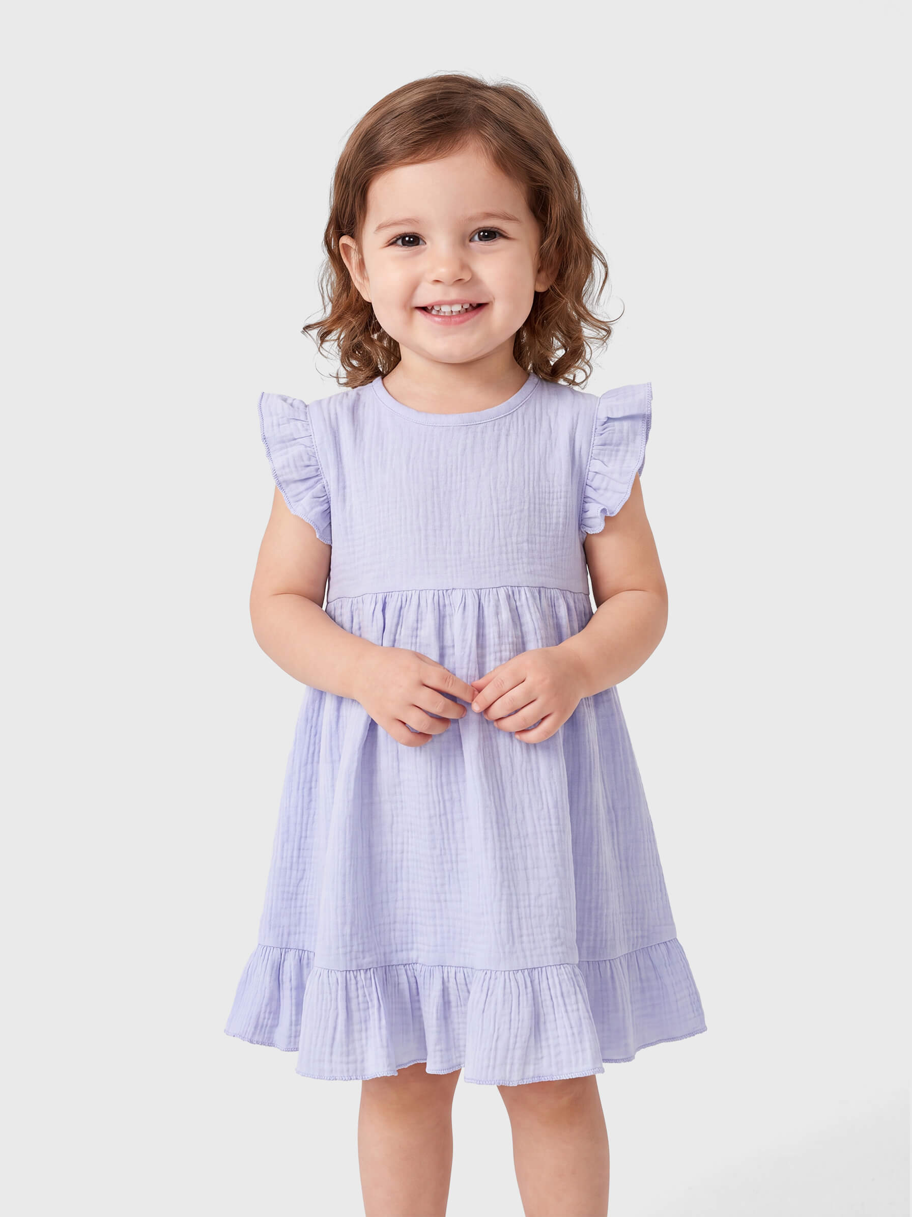 Clara Ruffle Trim Organic Muslin Dress