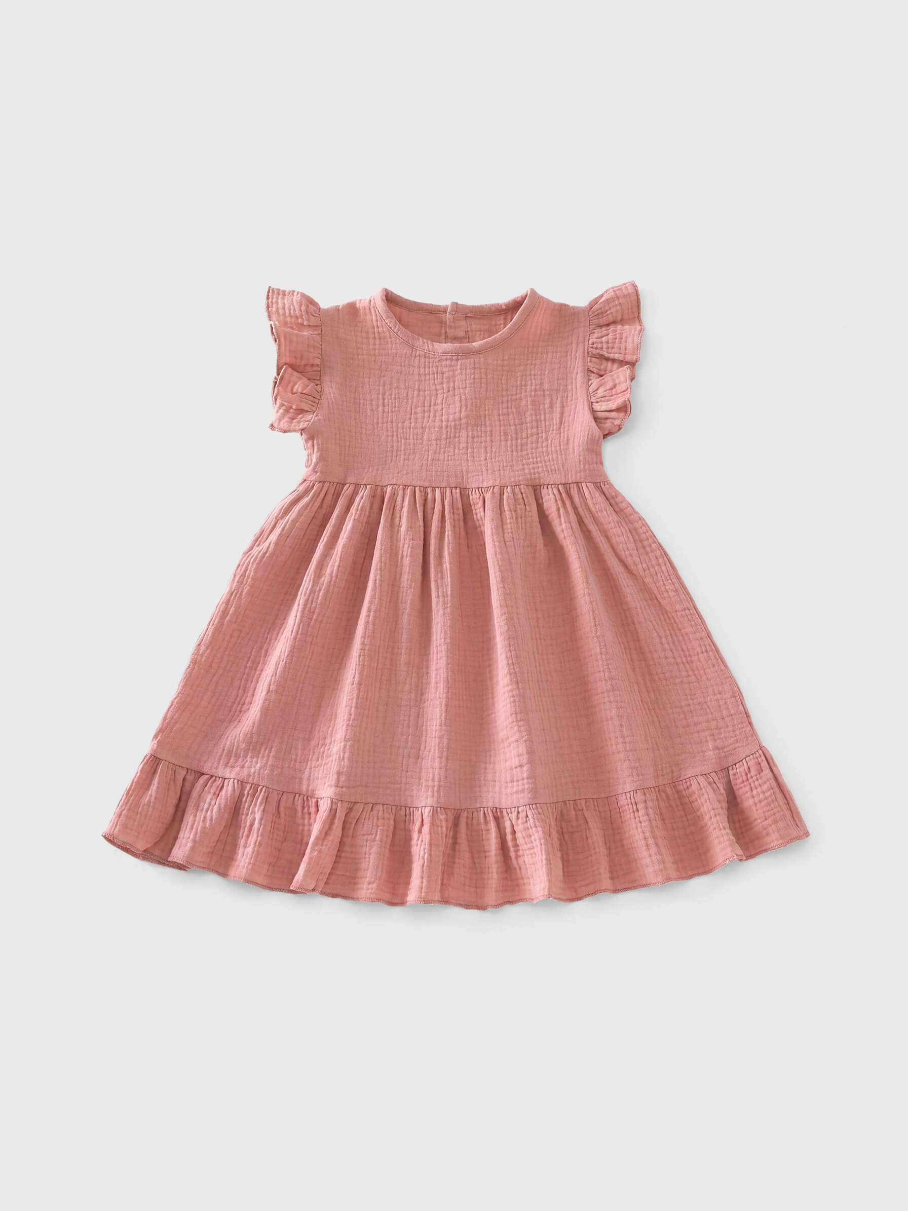 Clara Ruffle Trim Organic Muslin Dress