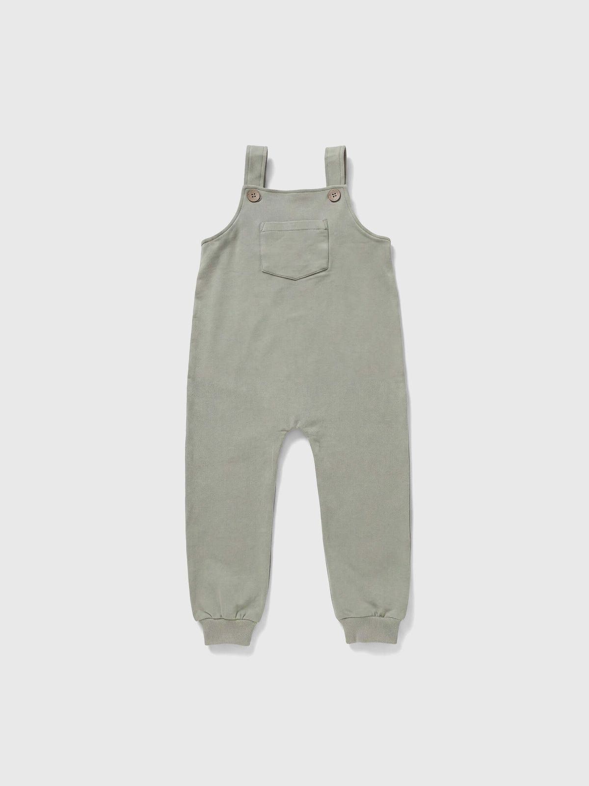 Cooper French Terry Button-Strap Long Jumpsuit